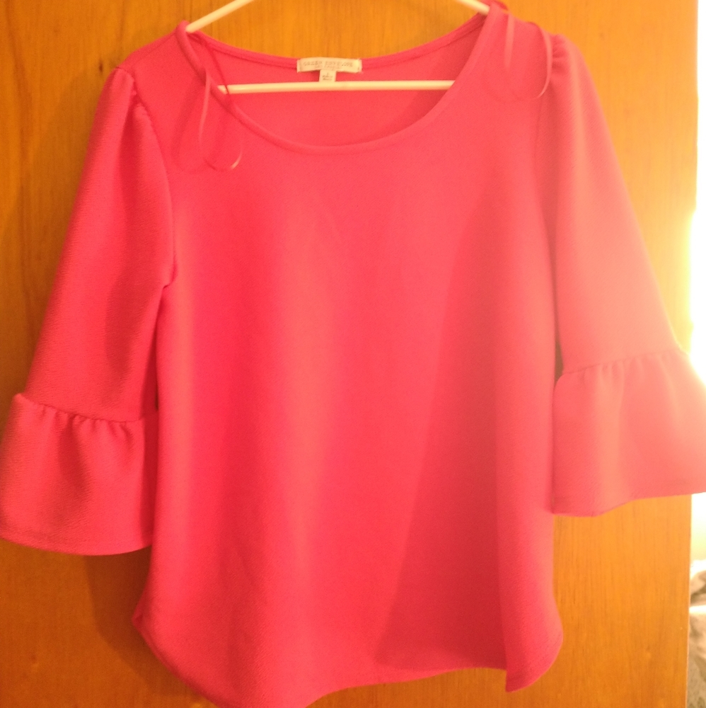 Pink Ruffled Sleeve